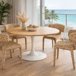 Chaise imprimé marron et blanc - Tobi - Kare Design