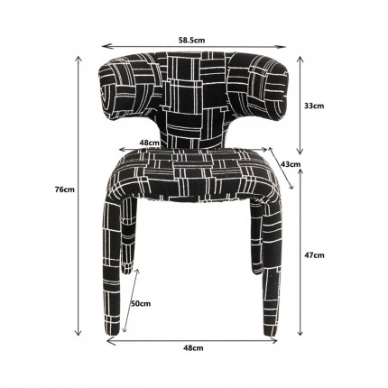 Chaise Tobi Trio noire Kare Design