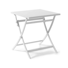 Table de jardin carrée pliante en aluminium blanc - Grasse - Gescova