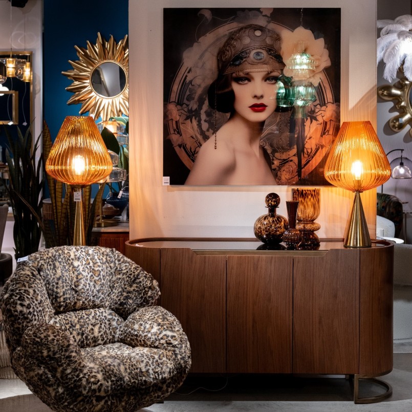 Glass Picture retro woman 100x100cm Kare Design