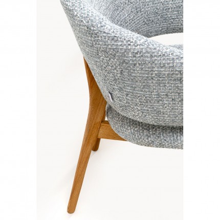 Chaise avec accoudoirs August Melange bleue Kare Design