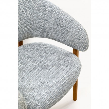 Chaise avec accoudoirs August Melange bleue Kare Design