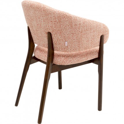 Chair with armrests August Melange pink Kare Design