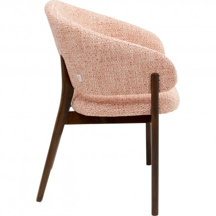 Chaise avec accoudoirs August Melange rose Kare Design