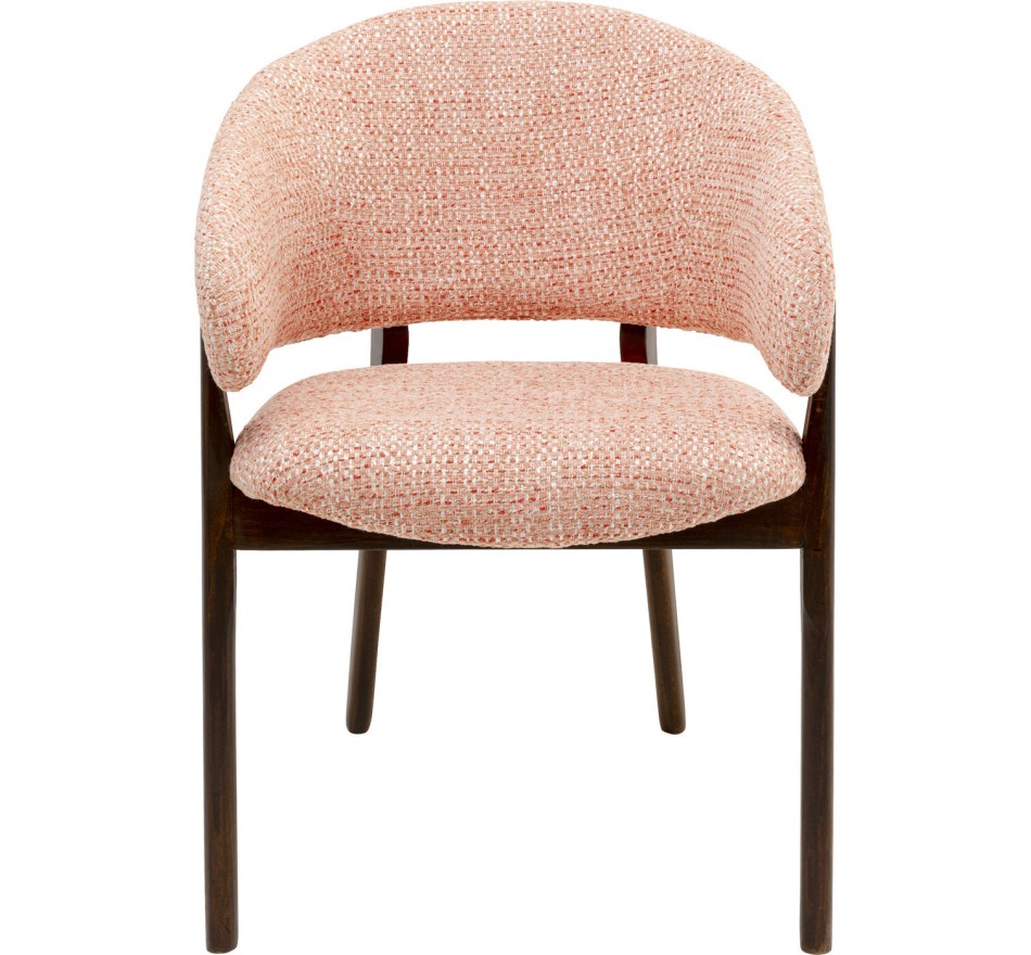 Chaise avec accoudoirs August Melange rose Kare Design