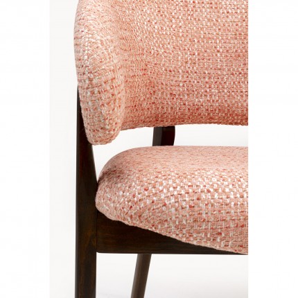 Chaise avec accoudoirs August Melange rose Kare Design
