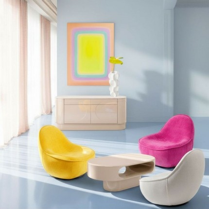 Fauteuil pivotant Ovo fuchsia Kare Design