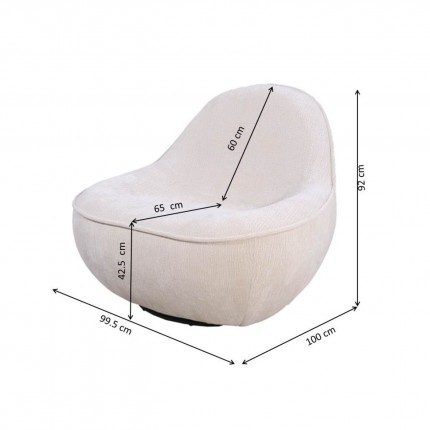 Swivel Armchair Ovo yellow Kare Design