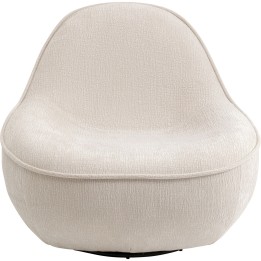 Fauteuil pivotant Ovo crème 99cm