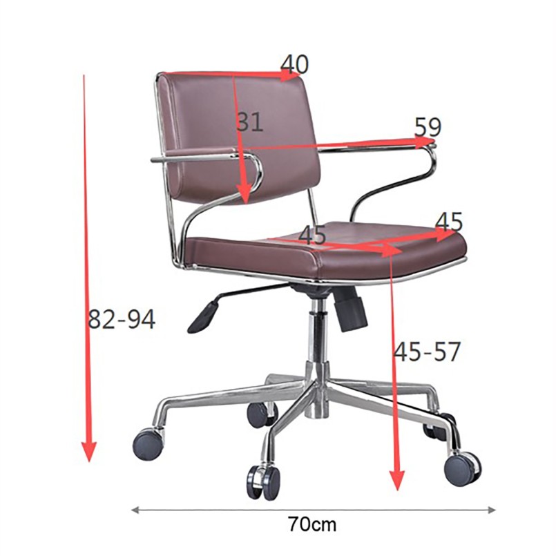 Chaise de bureau pivotante en simili noir - Dottore - Kare Design