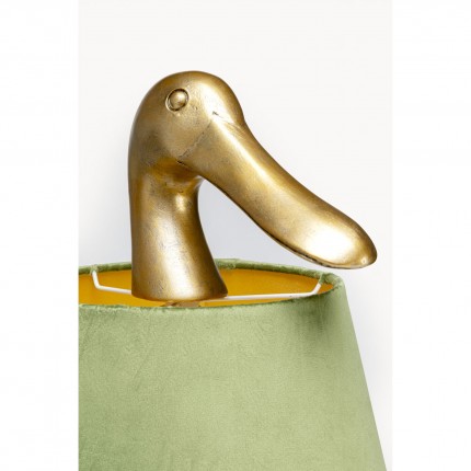 Table lamp duck gold and green Kare Design