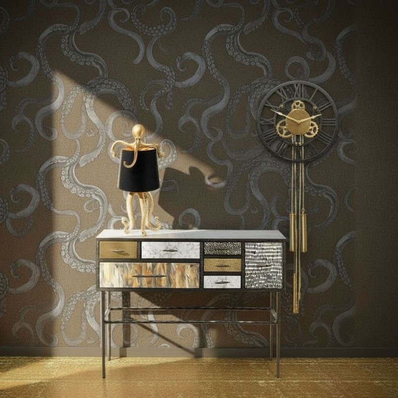 Lampe à poser Octopus doré/noir 60cm