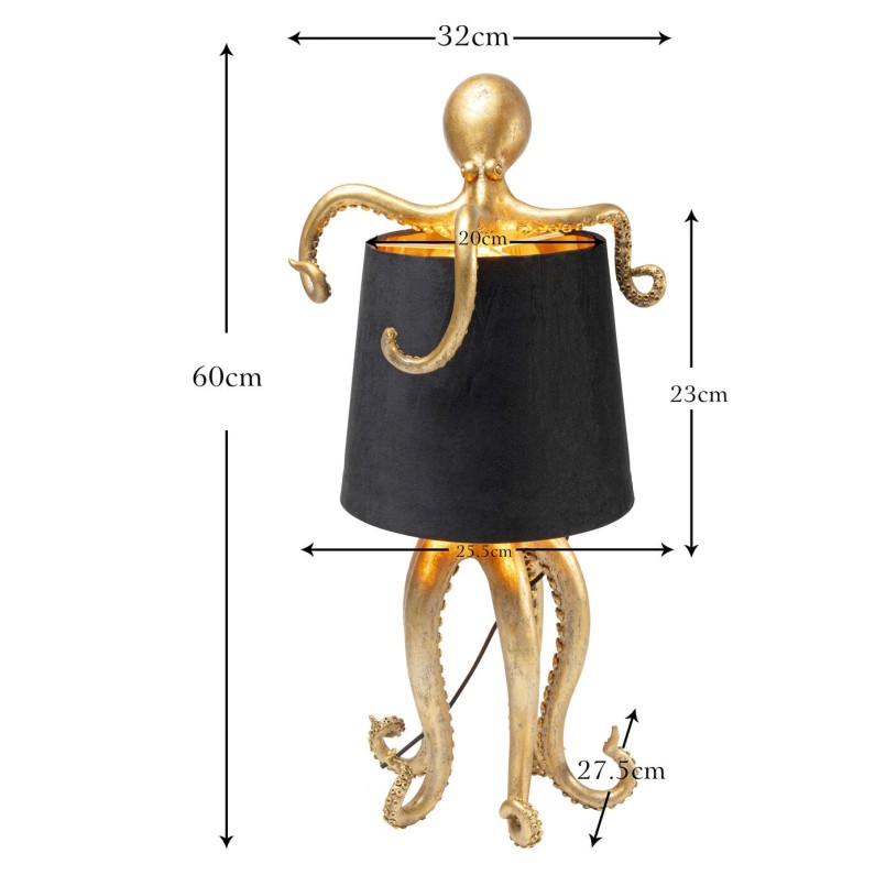 Lampe à poser Octopus doré/noir 60cm