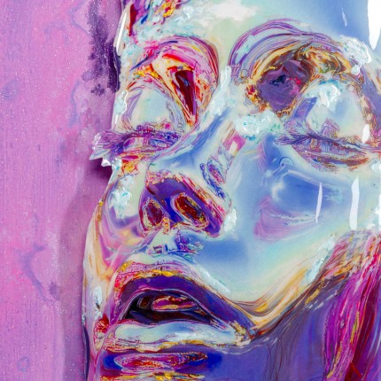 Tableau Frame visage violet 90x90cm Kare Design