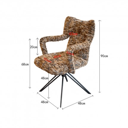 Chaise avec accoudoirs pivotante Chrissy Kare Design