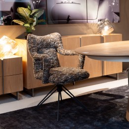 Chaise pivotante avec accoudoirs marron - Chrissy - Kare Design