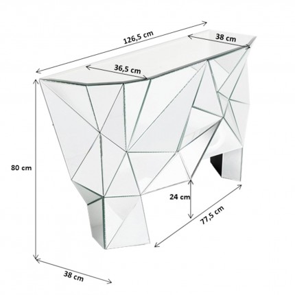 Console Prisma 126x38cm Kare Design