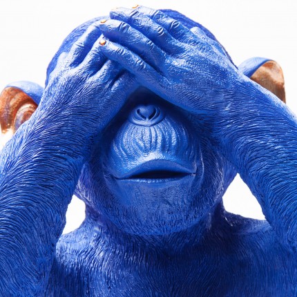 Tirelire singe Mizaru bleue Kare Design