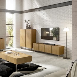 Meuble TV quatre rangements en chêne - Giulio - Kare Design