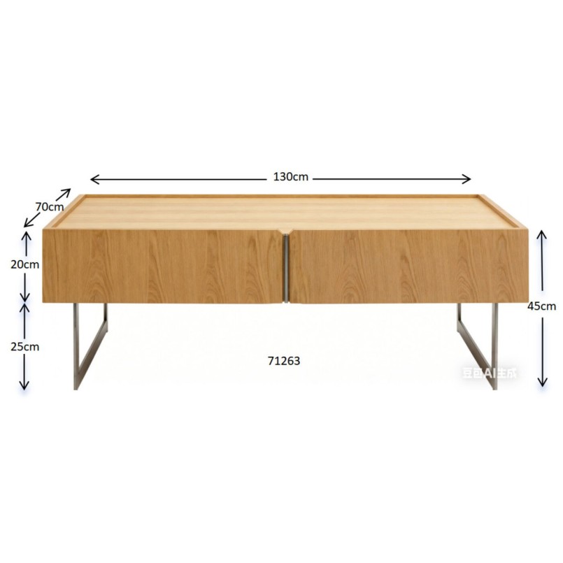 Table basse deux tiroirs en chêne - Giulio - Kare Design