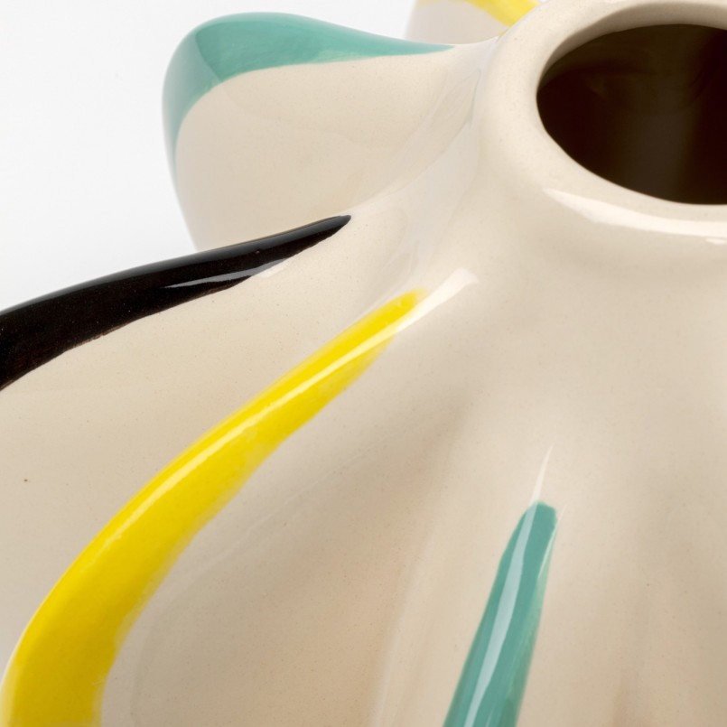 Vase aux lignes fluides et accents colorés - Harlequin - Kare Design