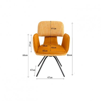 Swivel Chair with armrests Helli ocher Kare Design