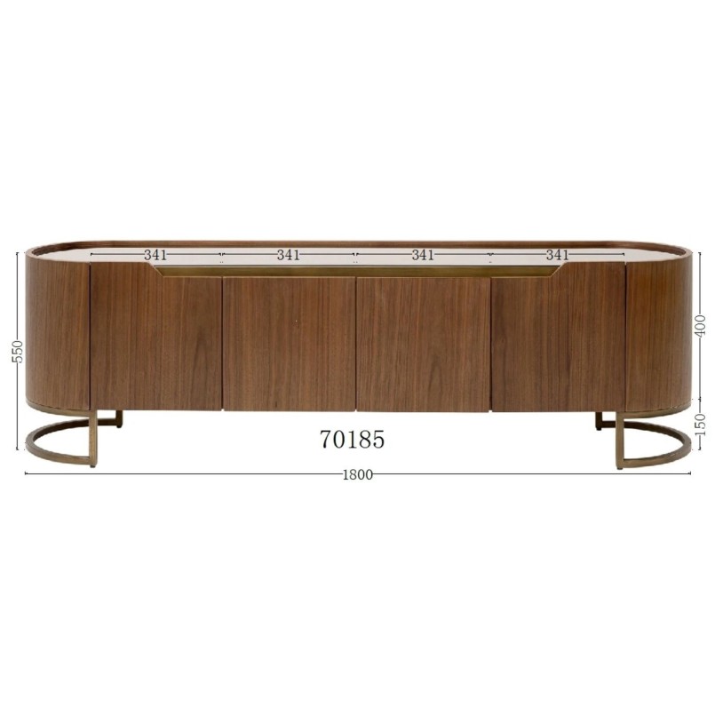 Meuble TV effet bois et verre - Giorgio - Kare Design