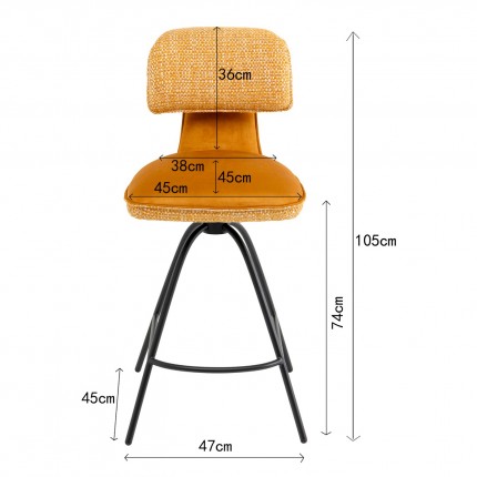 Tabouret de bar Helli ocre Kare Design