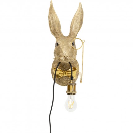 Applique murale lapin gentleman doré Kare Design