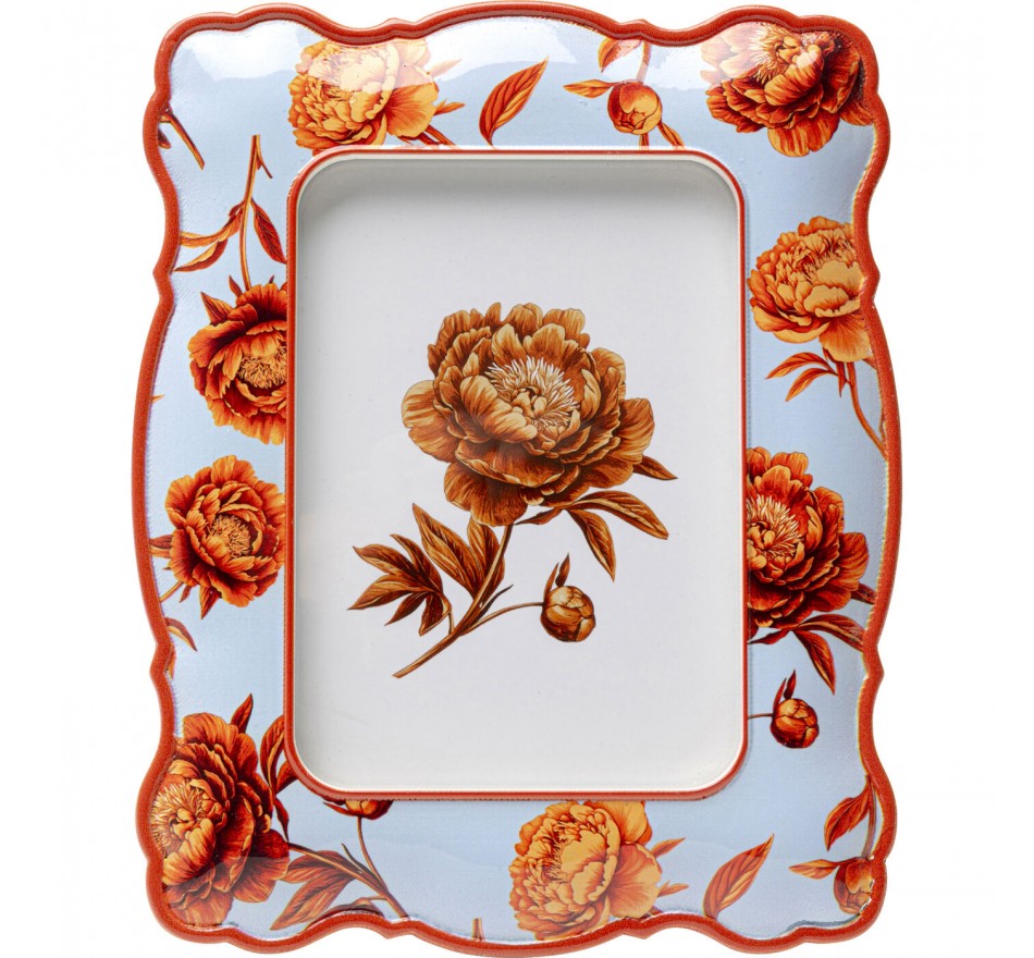 Picture Frame peonies 21x26cm light blue Kare Design