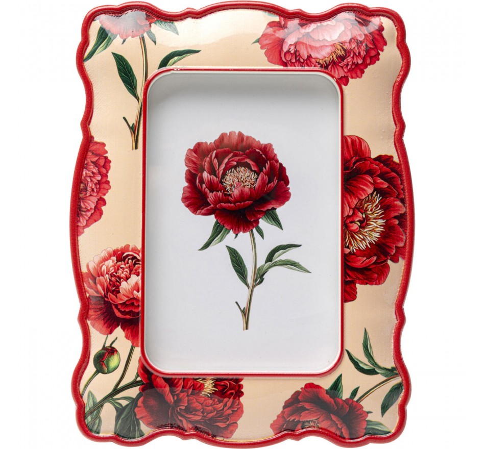 Cadre photo pivoines 17x22cm beige Kare Design