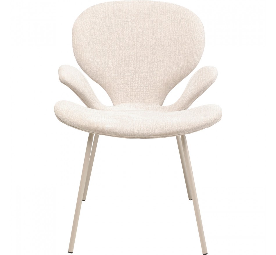 Chaise avec accoudoirs Soft Blossom crème Kare Design