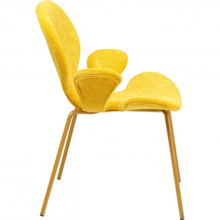 Chaise avec accourdoirs Soft Blossom jaune Kare Design