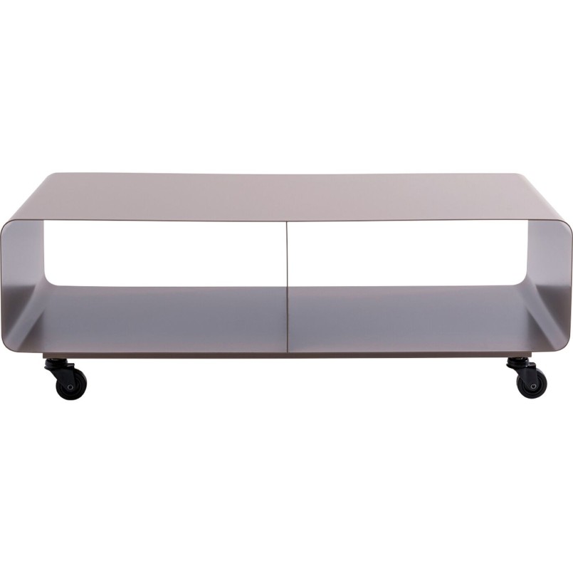Meuble TV en acier taupe à roulettes - Lounge - Kare Design
