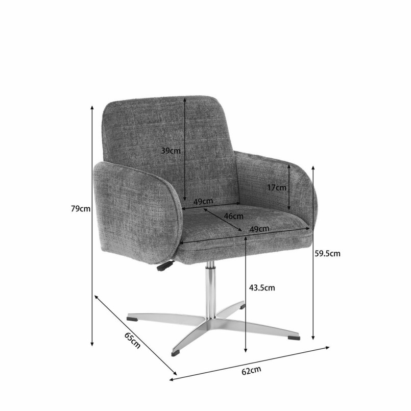Chaise avec accoudoirs pivotante beige - Tabea - Kare Design