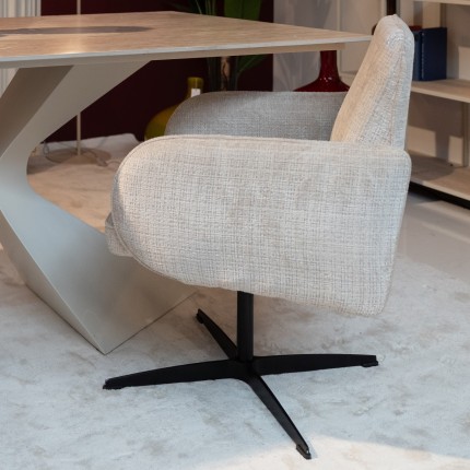 Swivel Chair with armrests Tabea beige Kare Design