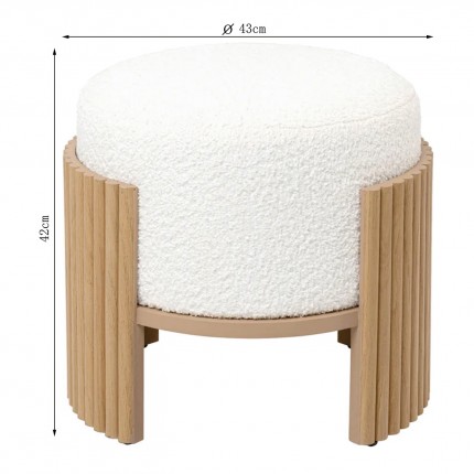 Stool Samu Ø43cm nature Kare Design