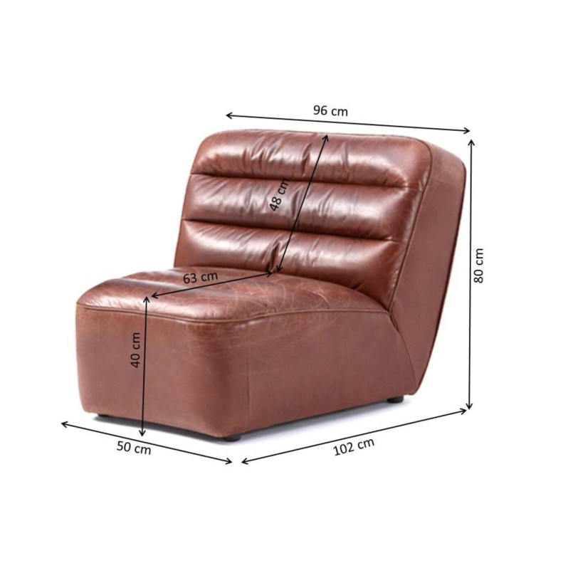 Elément d assise Modi Curl cognac 80cm