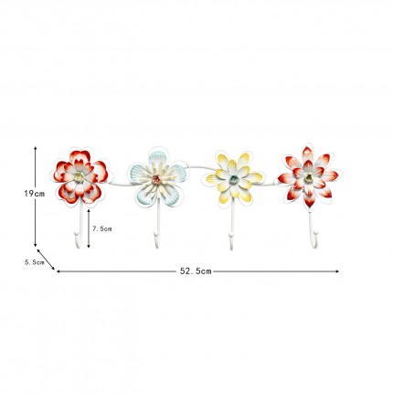Portemanteau mural fleurs écloses 52cm Kare Design