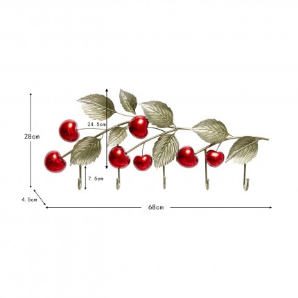 Wall Coat Rack cherries 68cm Kare Design