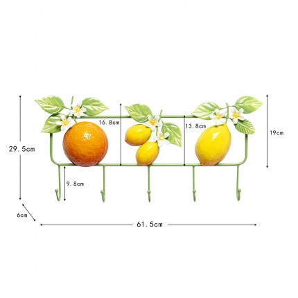 Portemanteau mural citrons 62cm Kare Design