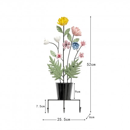 Portemanteau mural pot de fleurs 52cm Kare Design