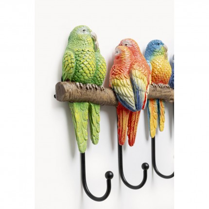 Wall Coat Rack parrots 30cm Kare Design