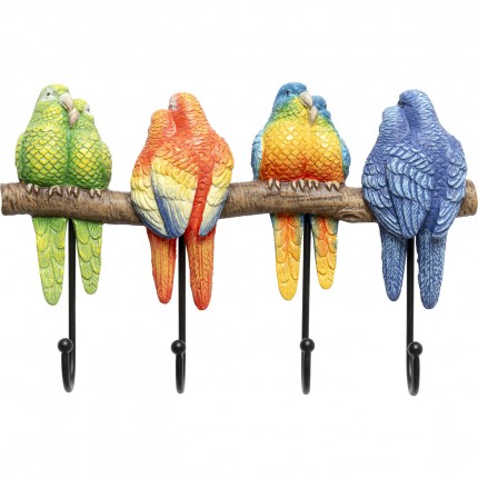 Wall Coat Rack parrots 30cm Kare Design