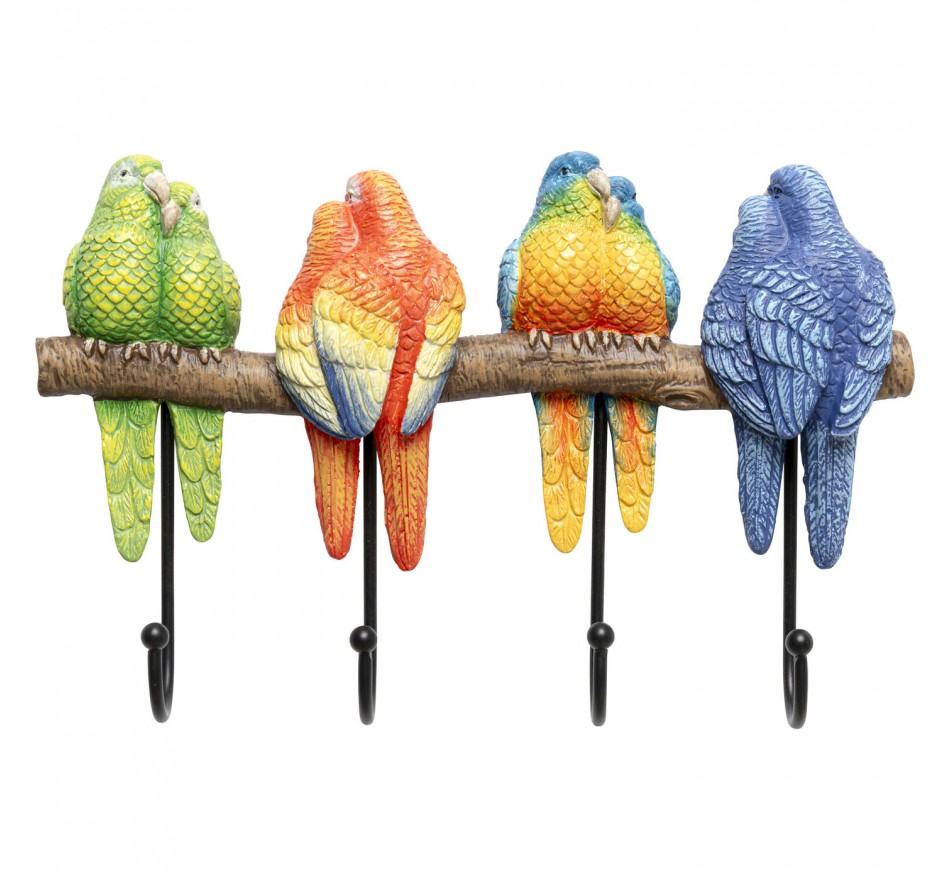 Wall Coat Rack parrots 30cm Kare Design