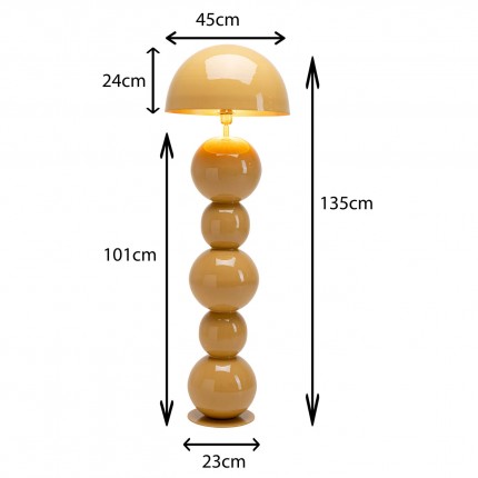 Lampadaire Candy moutarde 135cm Kare Design