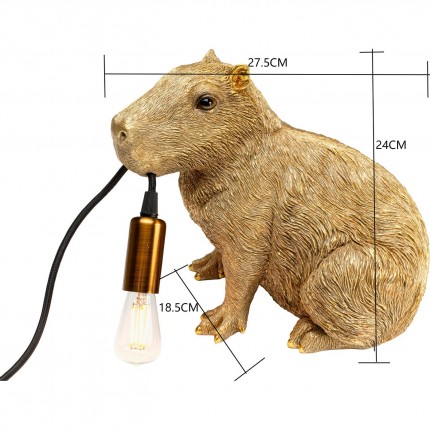 Lampe capybara doré Kare Design