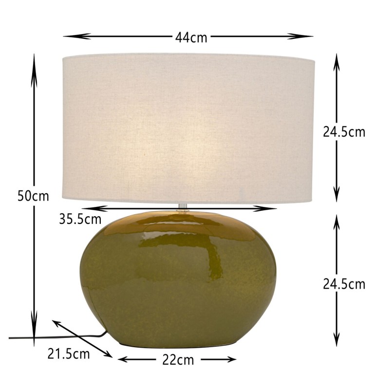 Lampe à poser Beo vert 50cm