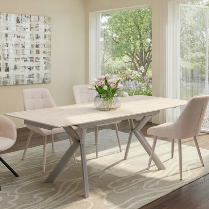 Extensible Table Xenia Travertino 200x80cm Kare Design