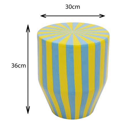 Table d'appoint Candy 30cm bleue et jaune Kare Design